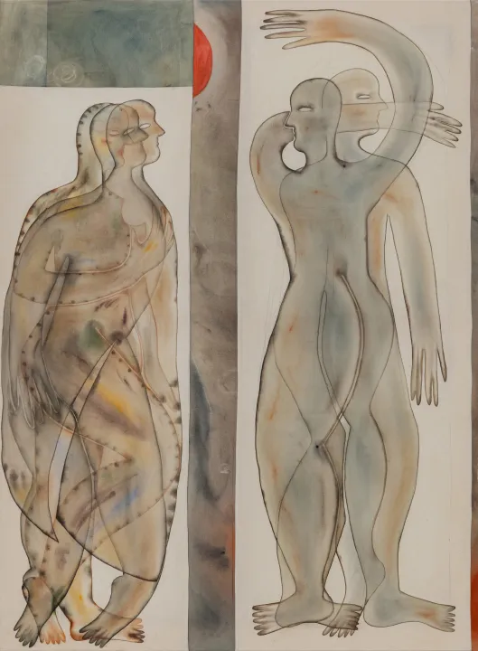 VARIOUS OTHERS – Contemporary Art Munich - Anousha Payne, in deeper empathy (becoming moth), 2025, chalk pastel, wax, watercolour and gel medium on stretched cotton, 170 x 125 cm, Courtesy of Anousha Payne and Sperling, Munich, photo: Nicola Morittu